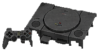 PlayStation console with controller